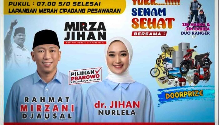 Mirza-Jihan akan Gelar Senam Sehat di Pesawaran, Banyak Hadiah Menarik-Sepeda Motor