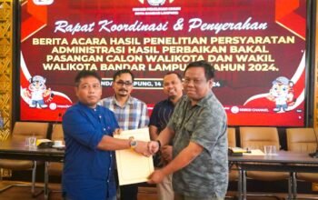 KPU Bandarlampung Umumkan 2 Paslon Walkot Memenuhi Syarat, Bawaslu Siap Lakukan Verifikasi Faktual