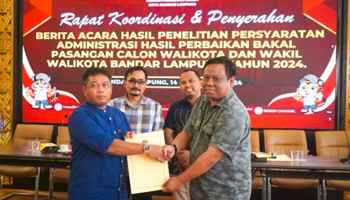 KPU Bandarlampung Umumkan 2 Paslon Walkot Memenuhi Syarat, Bawaslu Siap Lakukan Verifikasi Faktual